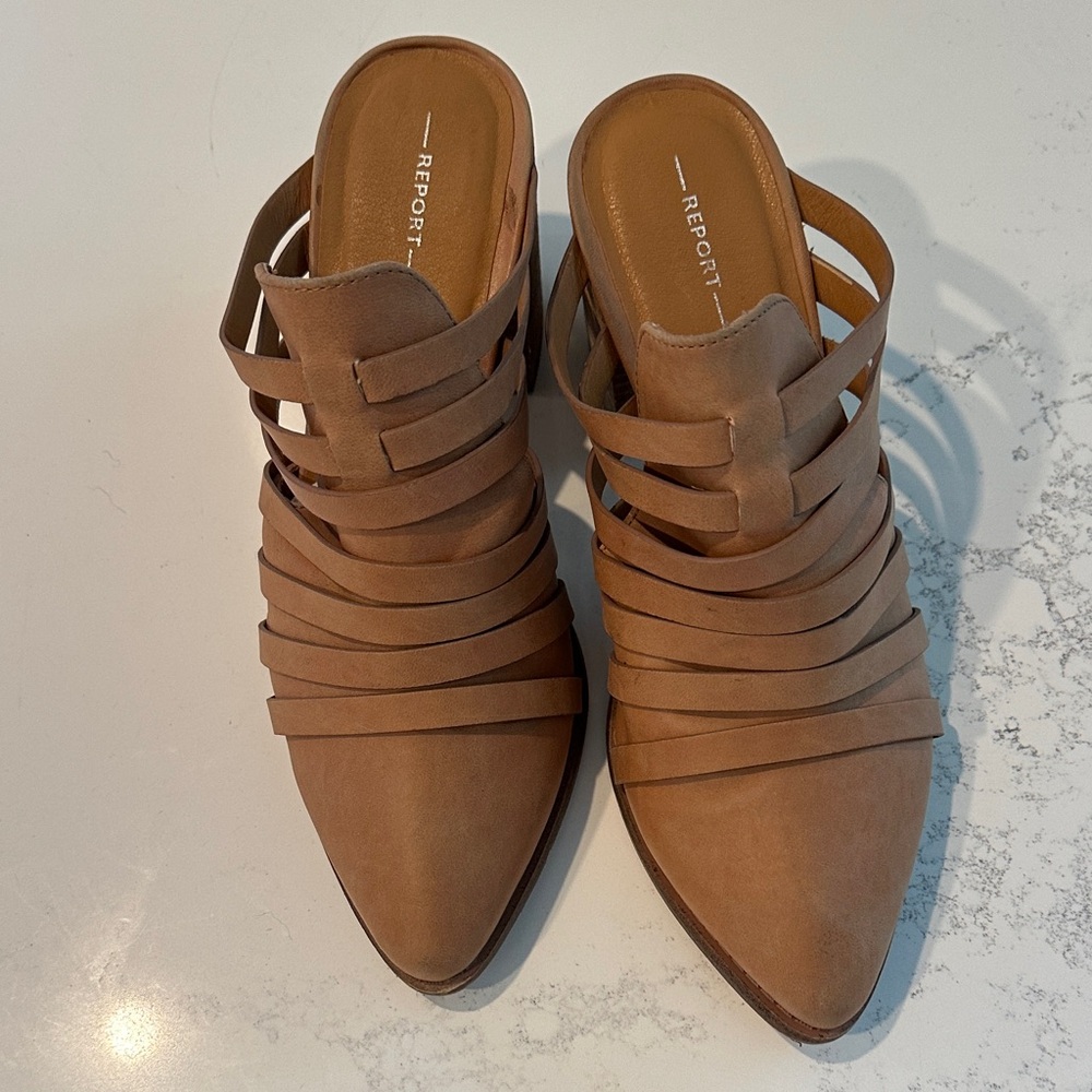 Report Women's Brown Strappy Mules